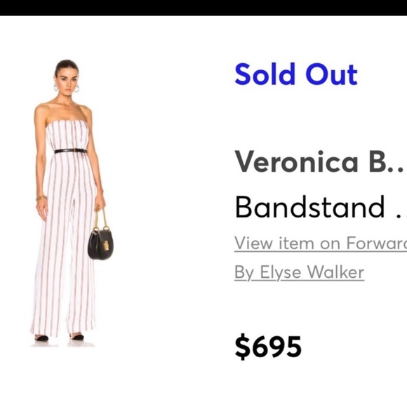 Veronica Beard Bandstand Jumpsuit Striped Size 4 - Picture 7 of 8